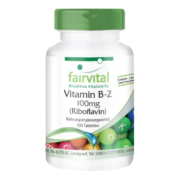 Vitamina B-2 Riboflavina - 100 Comprimidos