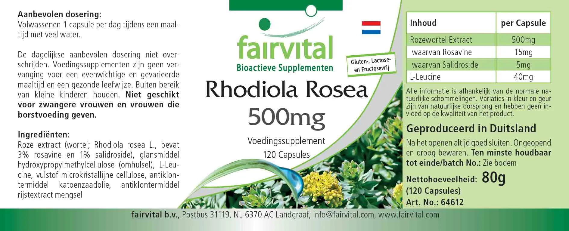 Rhodiola Rosea 500mg - 120 capsule