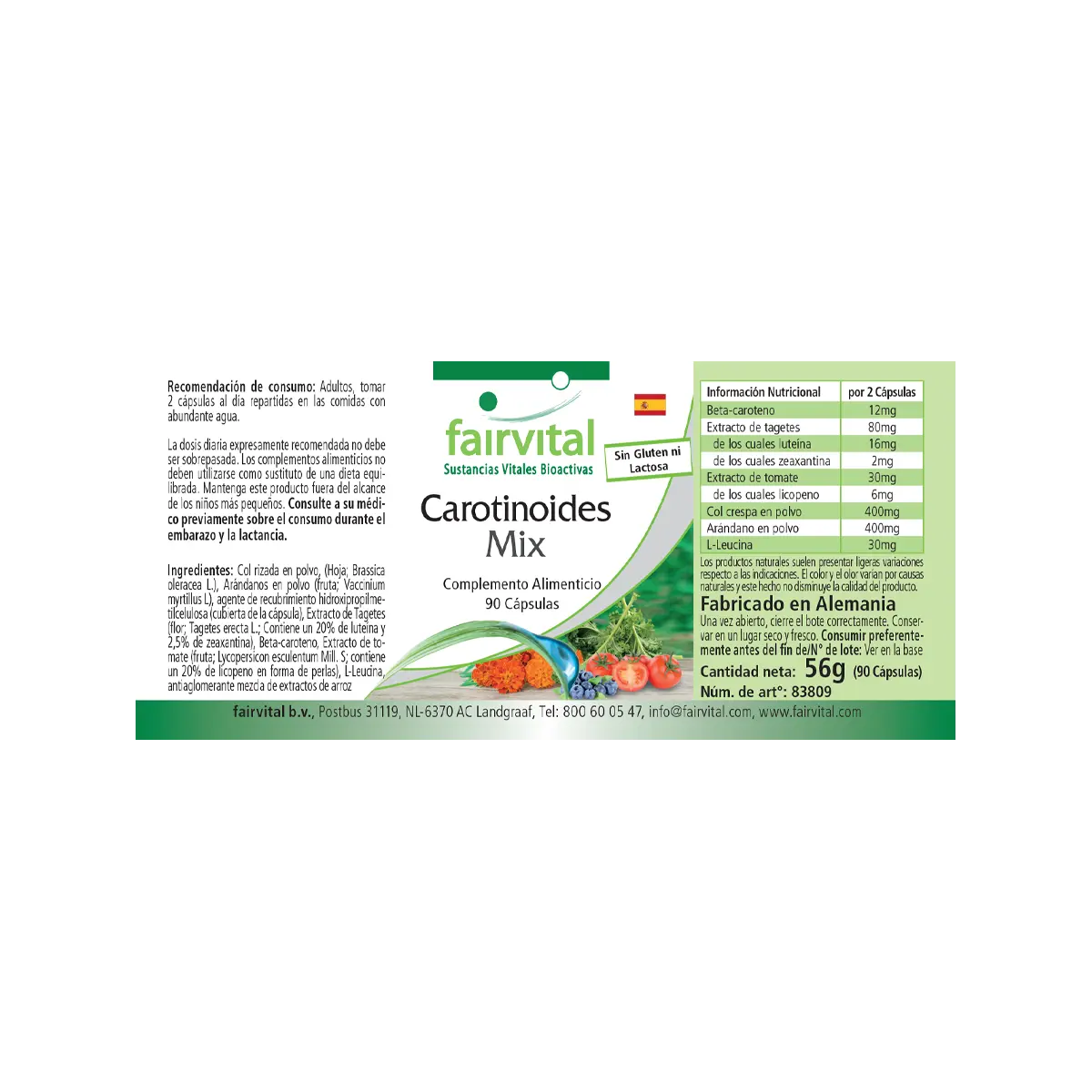 Mélange de caroténoïdes avec anthocyanines - 90 capsules