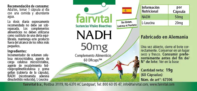 NADH 50mg - 60 Cápsulas - Liberación retardada