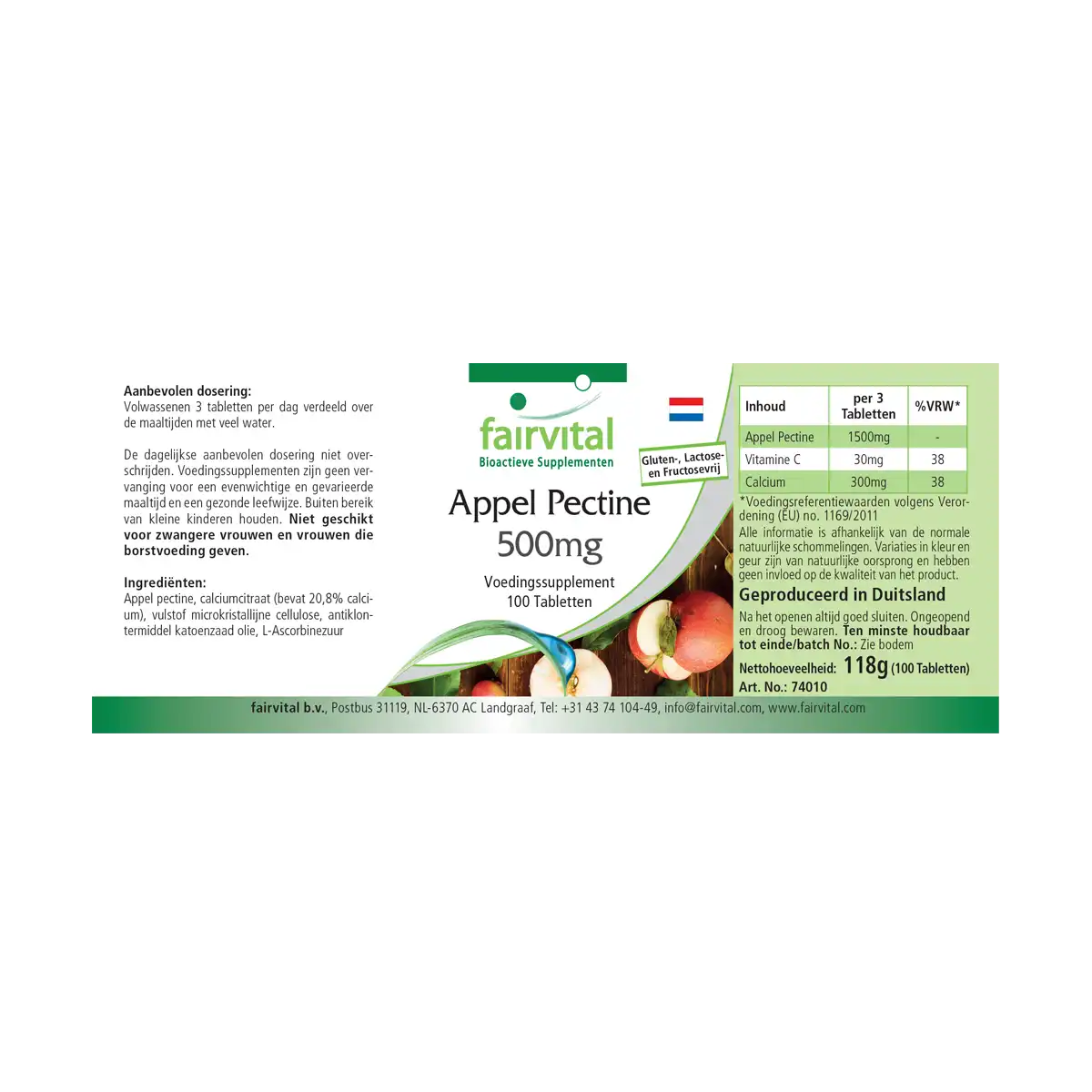 Apple pectin 500mg - 100 tablets