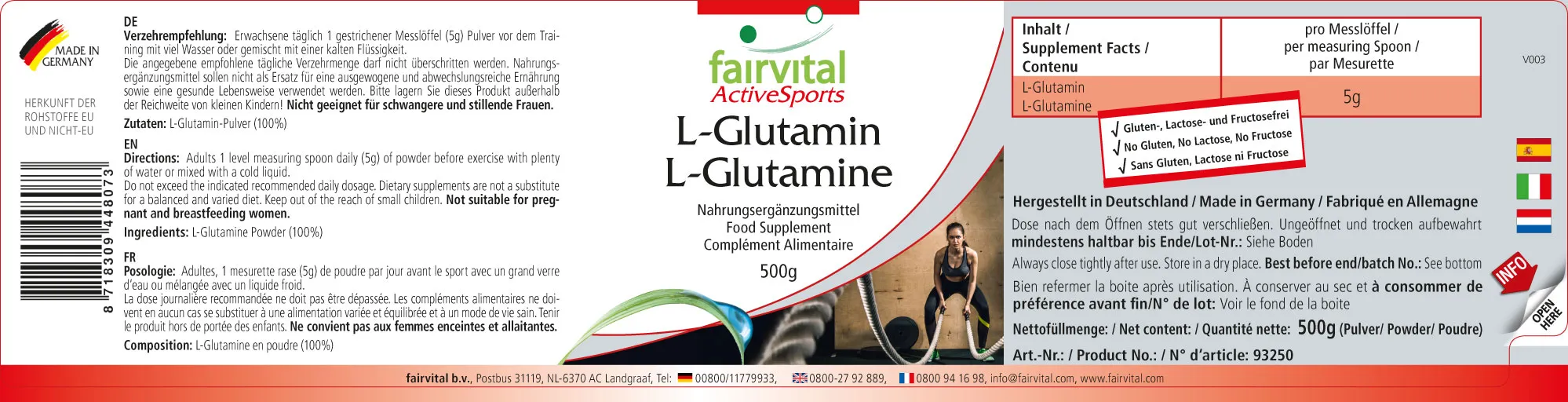 L-Glutamina - 500g en polvo