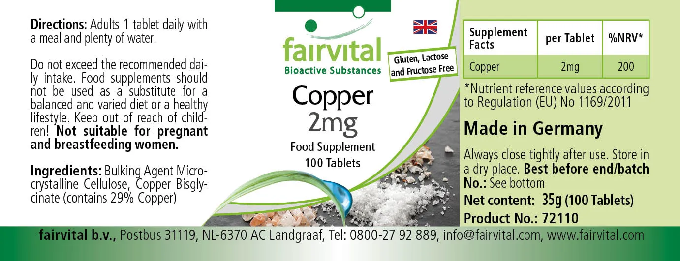 Copper 2mg - 100 Tablets