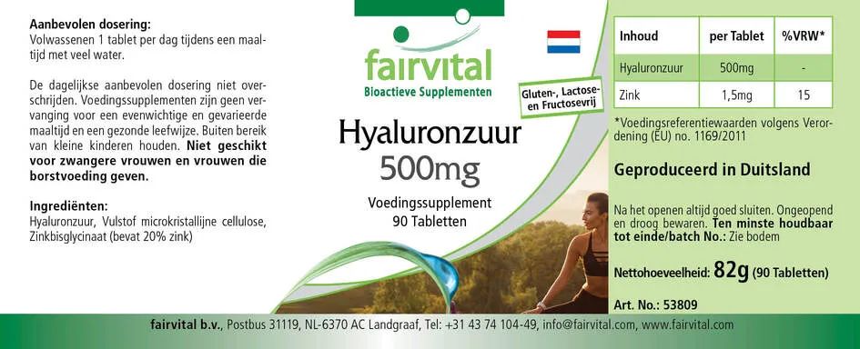 Hyaluronsäure 500mg - 90 Tabletten