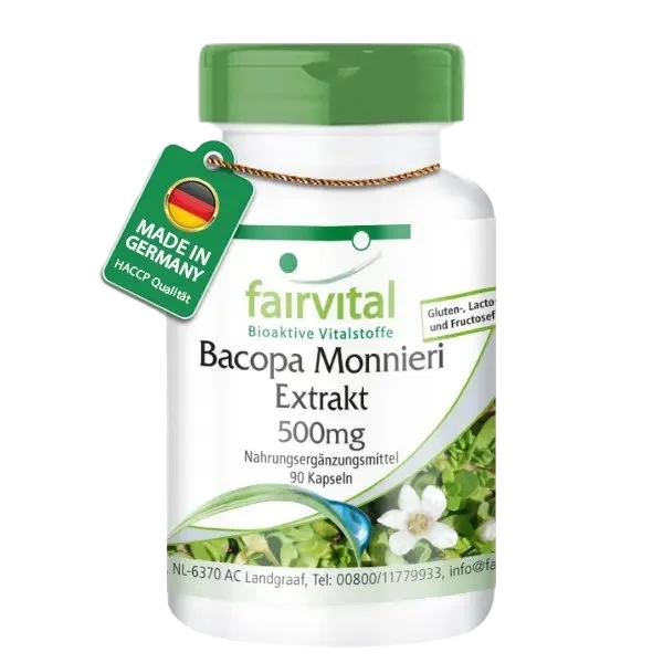 Extracto de Bacopa Monnieri 500mg - 90 Cápsulas