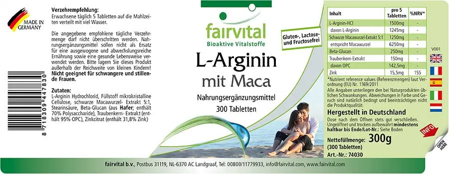 L-Arginine with Maca - 300 Tablets