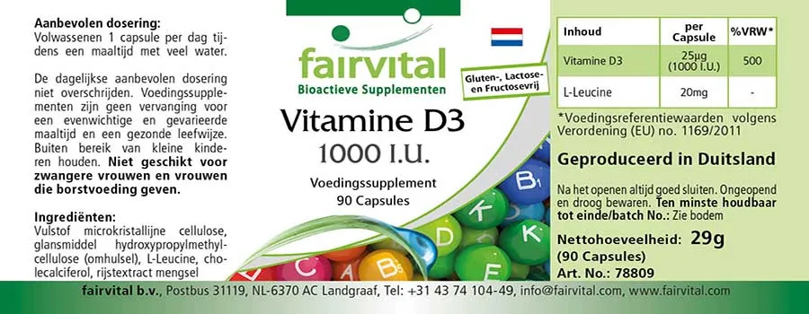 Vitamin D3 1000 I.U. - 90 Capsules