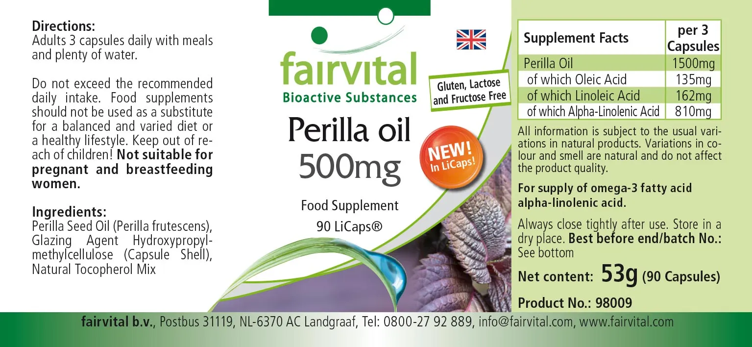 Perilla Oil 500mg - 90 LiCaps®