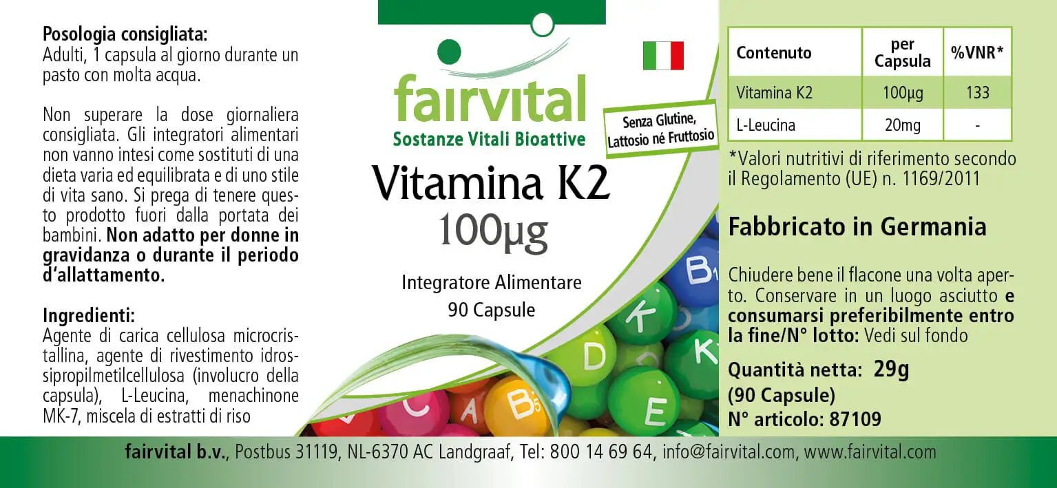 Vitamin K2 100µg - 90 Capsules