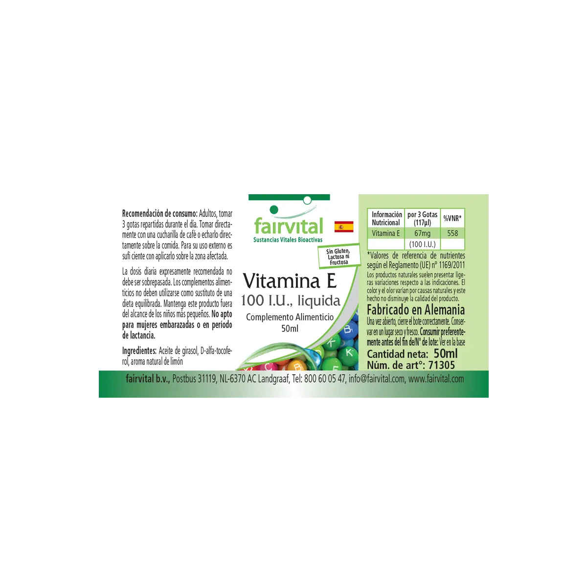 Vitamin E oil 100 I.U., liquid – 50ml