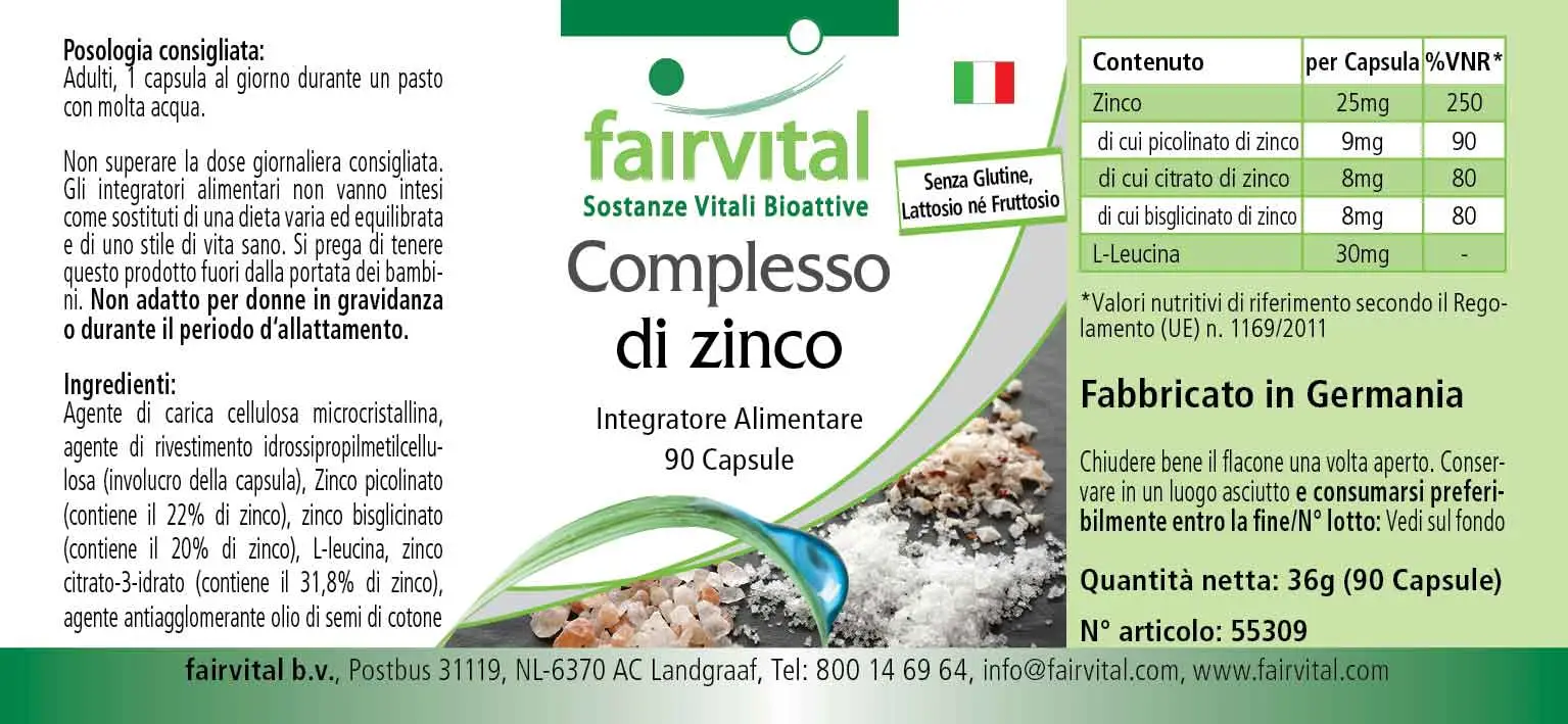 Complesso di Zinco 25mg - 90 Capsule