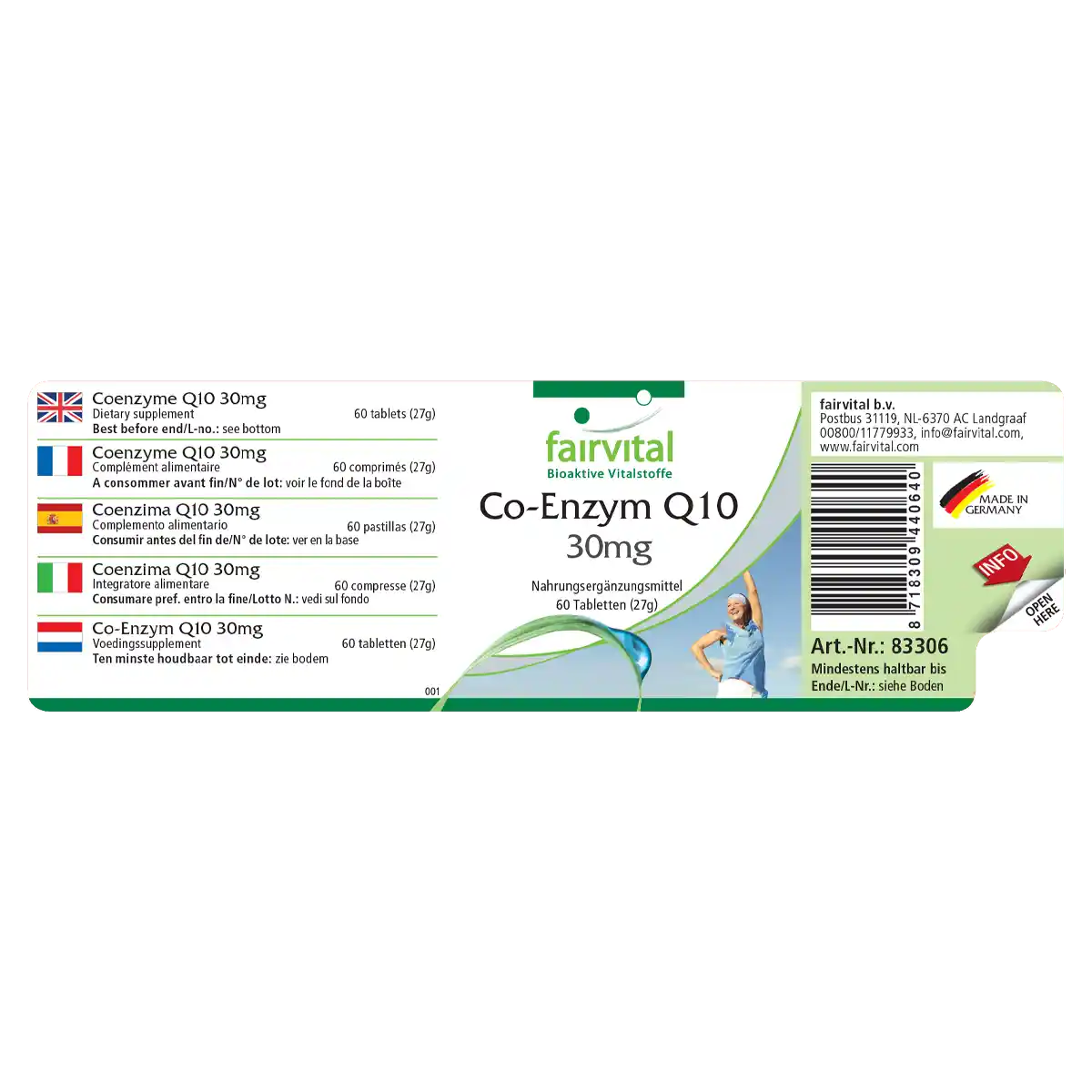 Co-Enzima Q10 30mg - 60 comprimidos