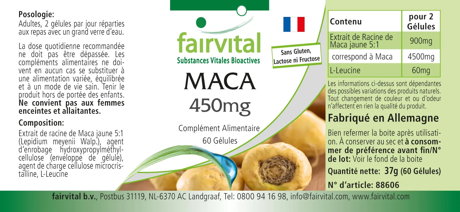 MACA 450mg - 60 gélules