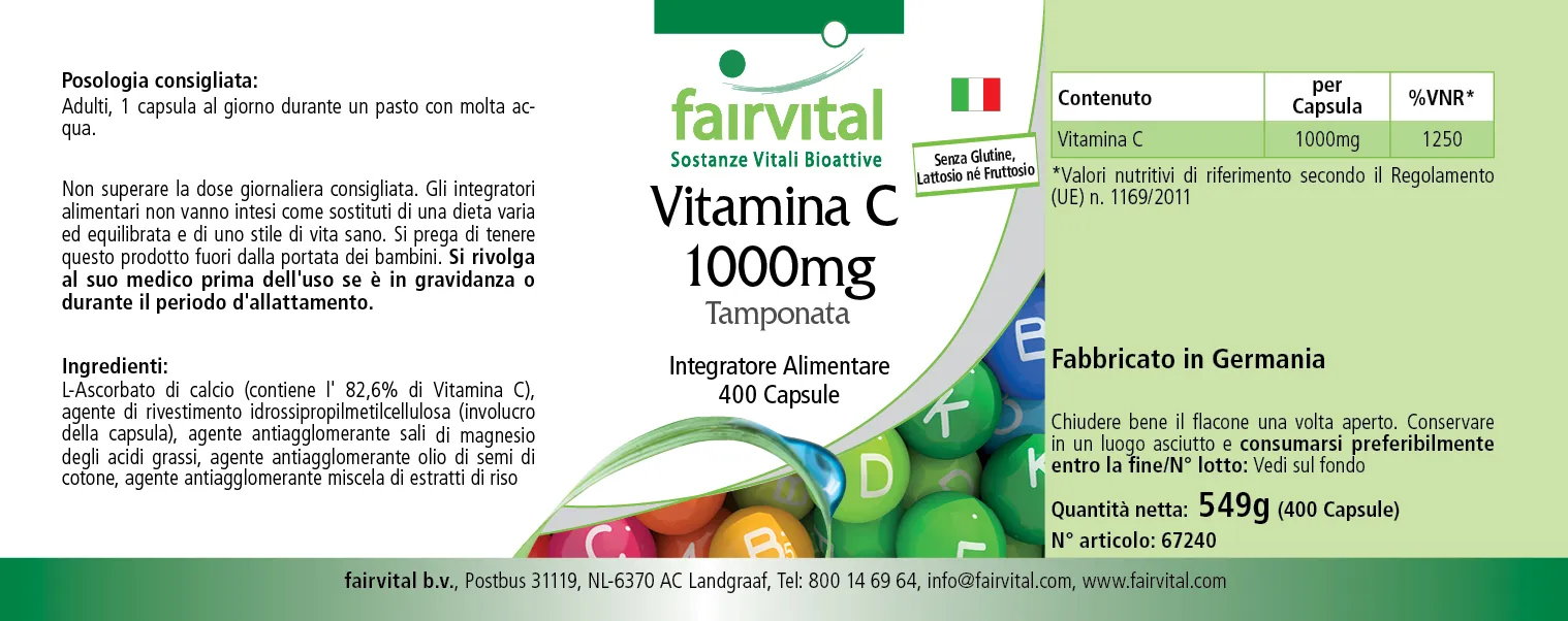 Vitamina C 1000mg Tamponata - 400 capsule