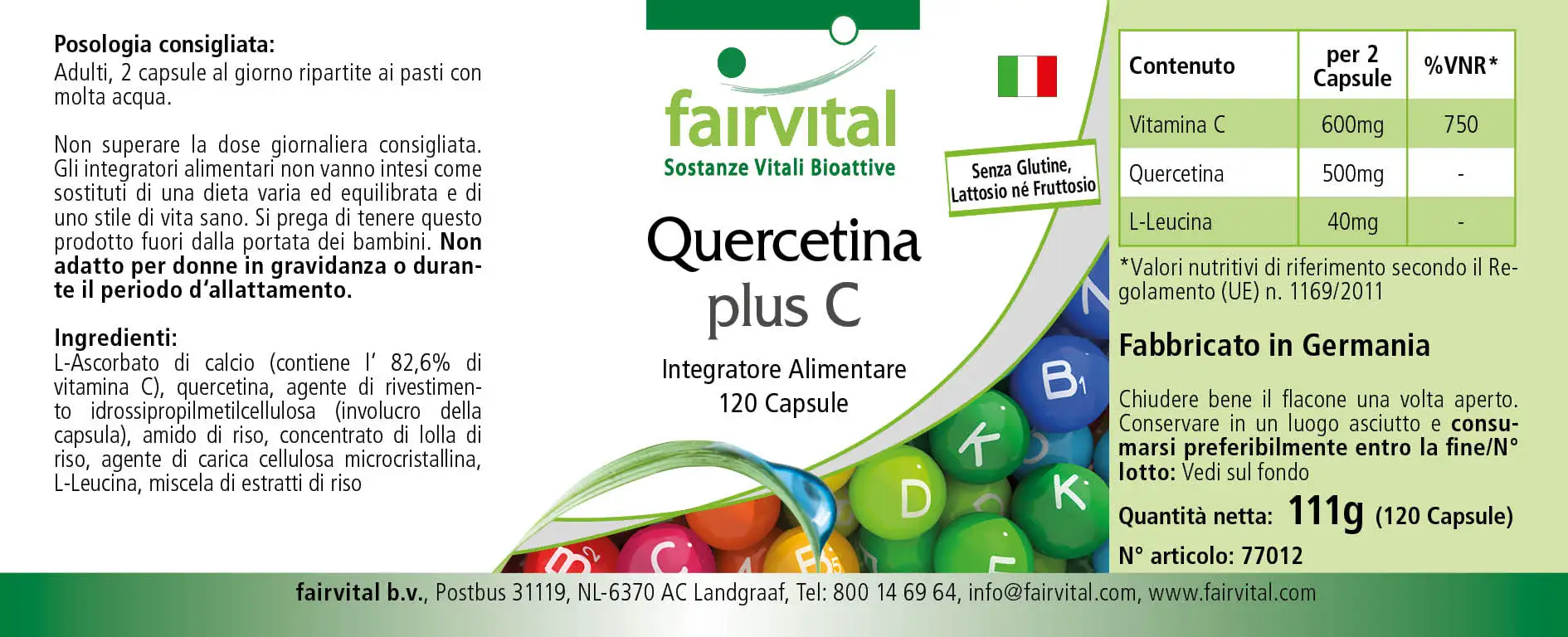 Quercétine plus vitamine C - 120 gélules