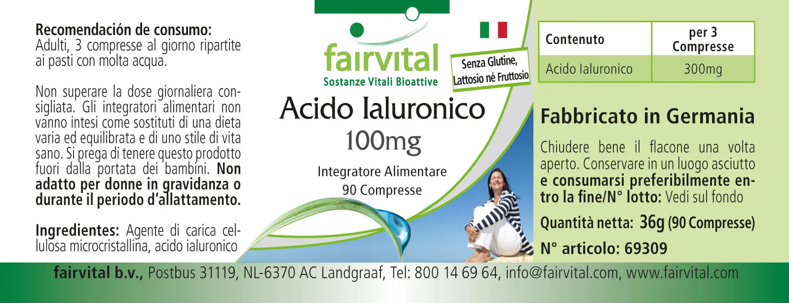 Ácido hialurónico 100mg - 90 comprimidos