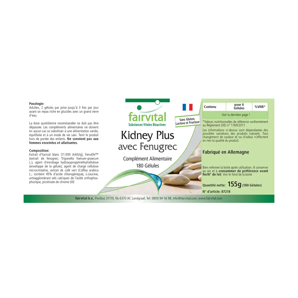 Kidney Plus bloccante di carboidrati – 180 Capsule