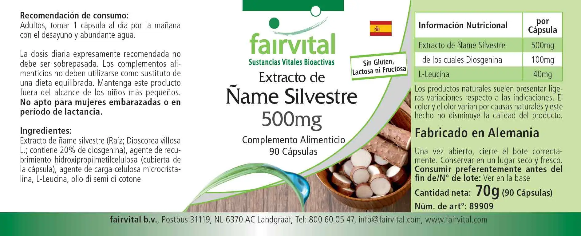 Estratto di Igname Selvatico – 500mg – 90 capsule