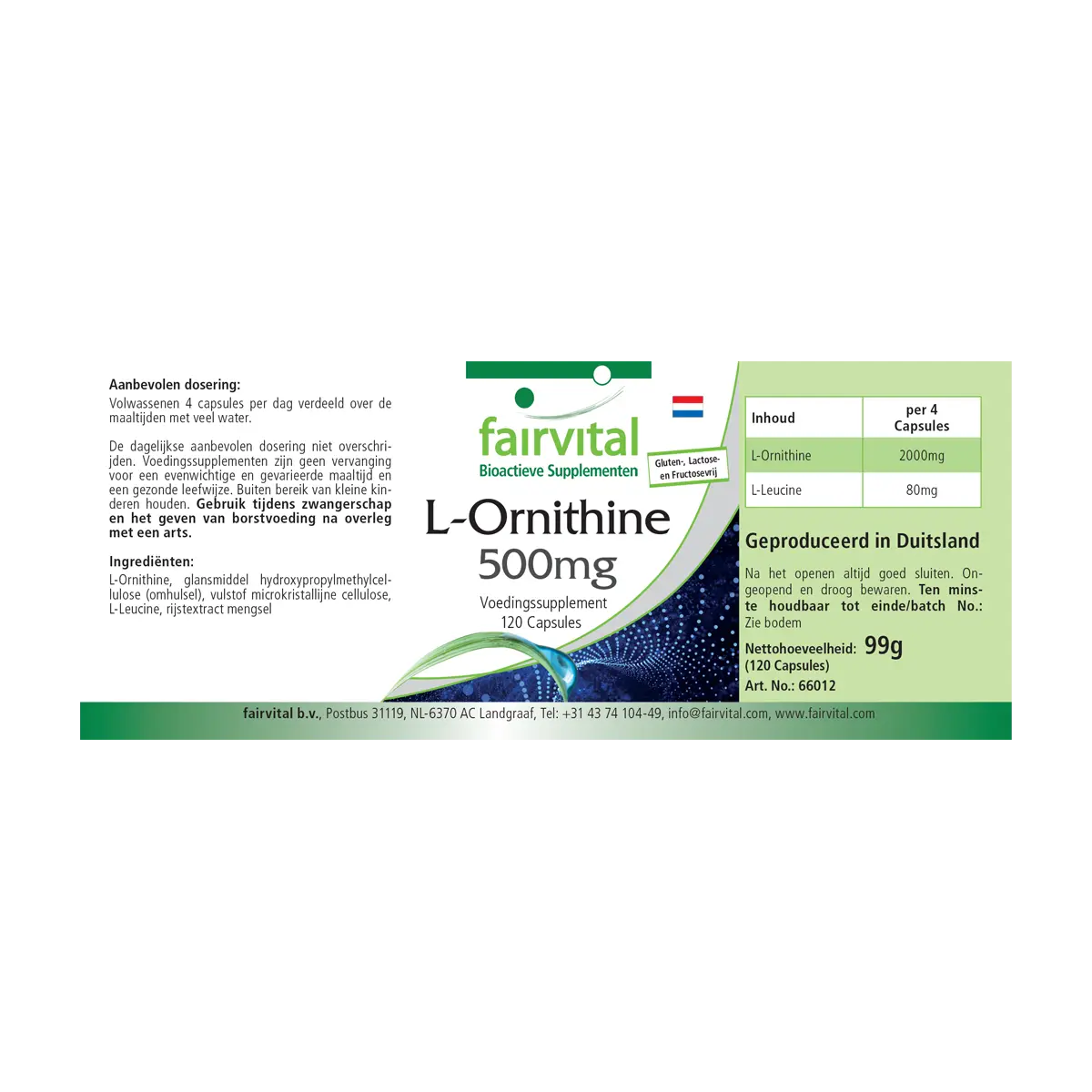 L-Ornithine 500mg - 120 Capsules