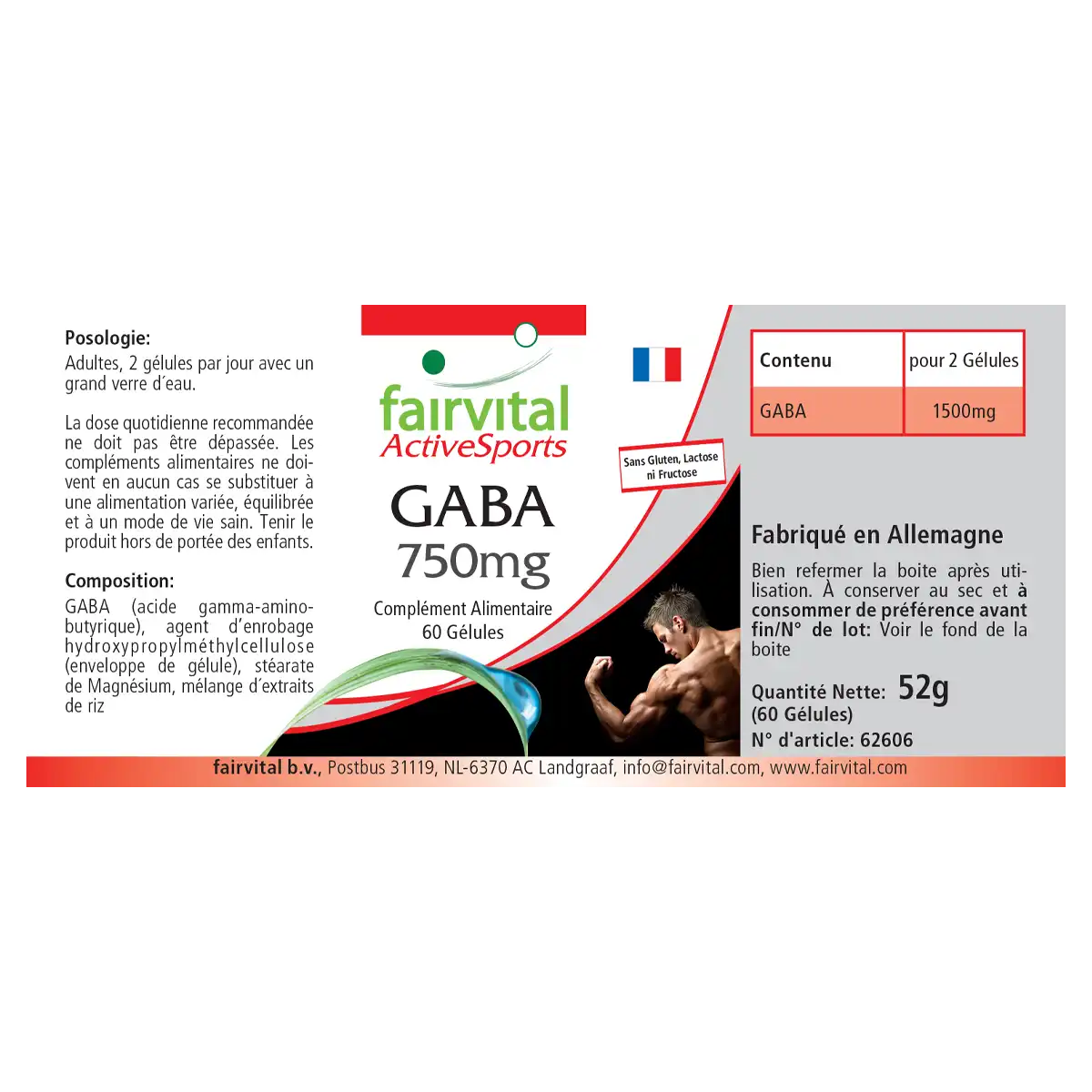 GABA 750mg - 60 gélules