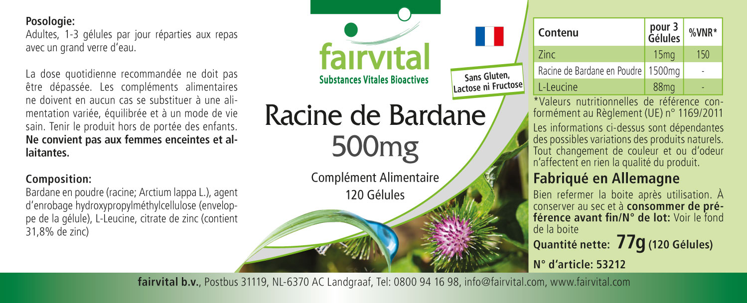 Radice di bardana 500mg - 120 capsule- Sale - MHD 05/25