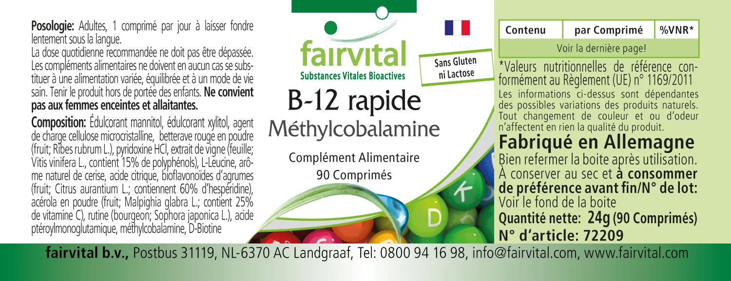 B12 rapid Metilcobalamina – 90 compresse sublinguali