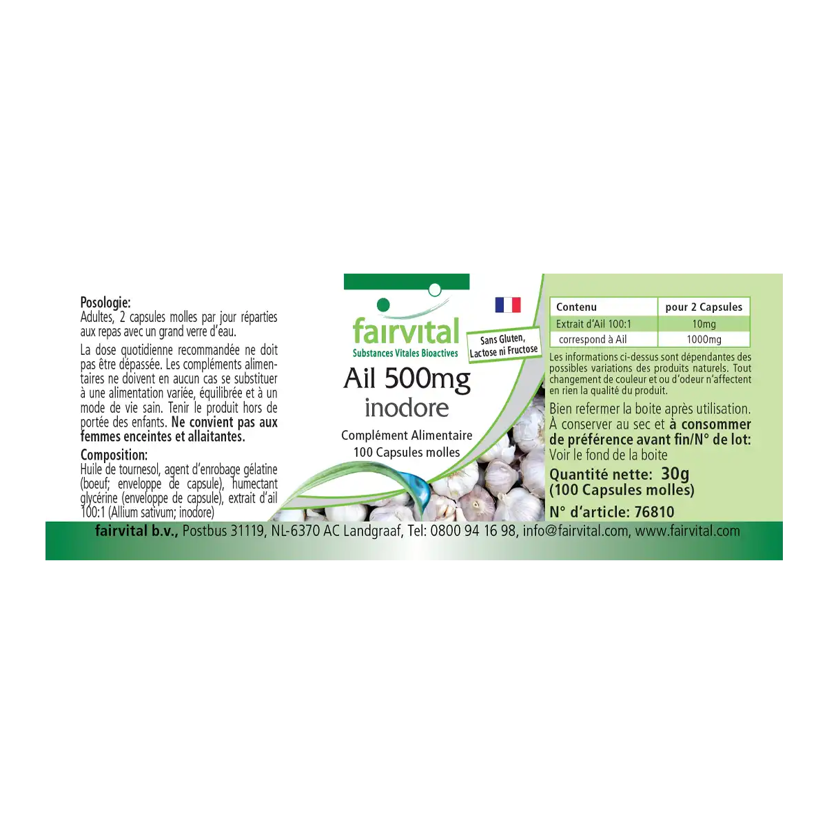 Aglio inodore – 500mg – 100 Softgel