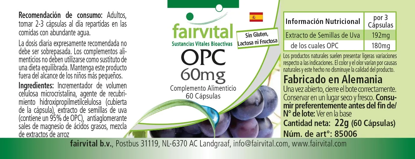 OPC 60mg - 60 Cápsulas