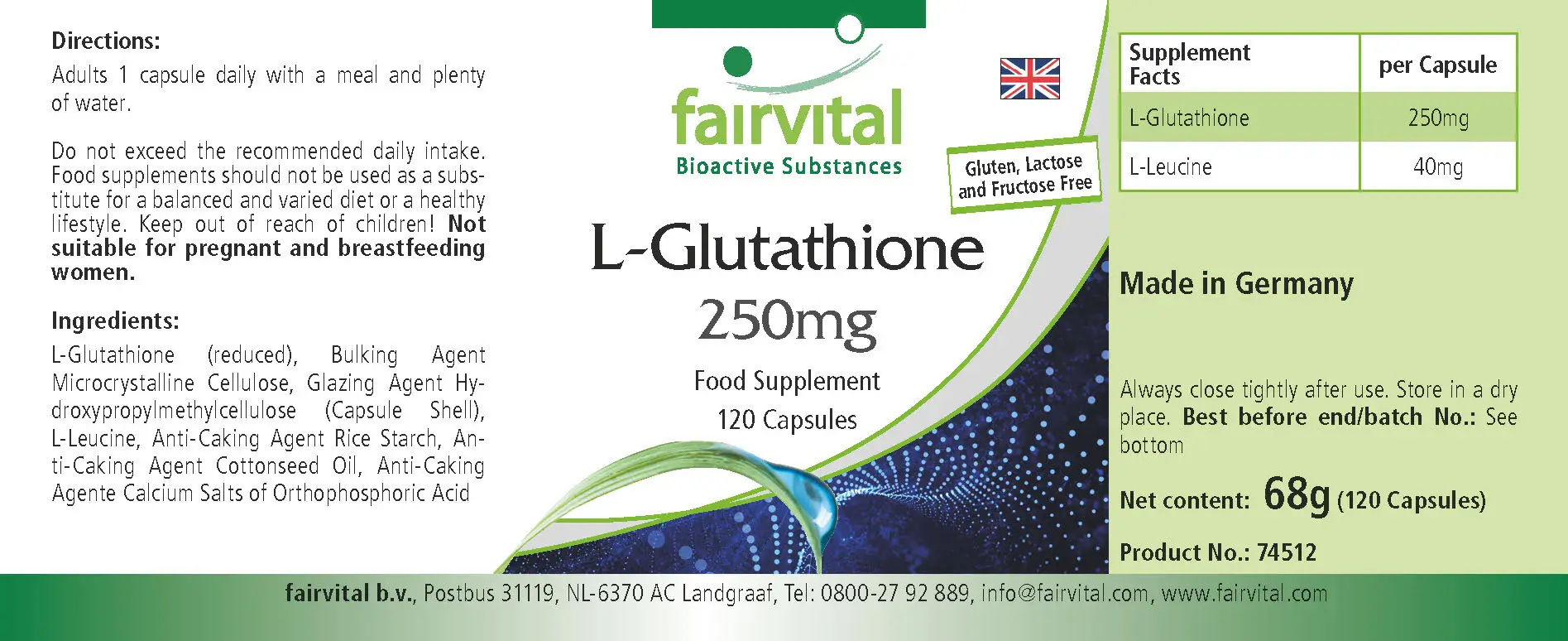 L-Glutathion 250mg - 120 Kapseln