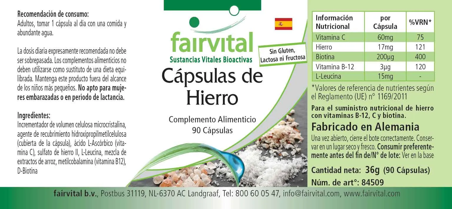 Hierro con Vitaminas  - 90 Cápsulas