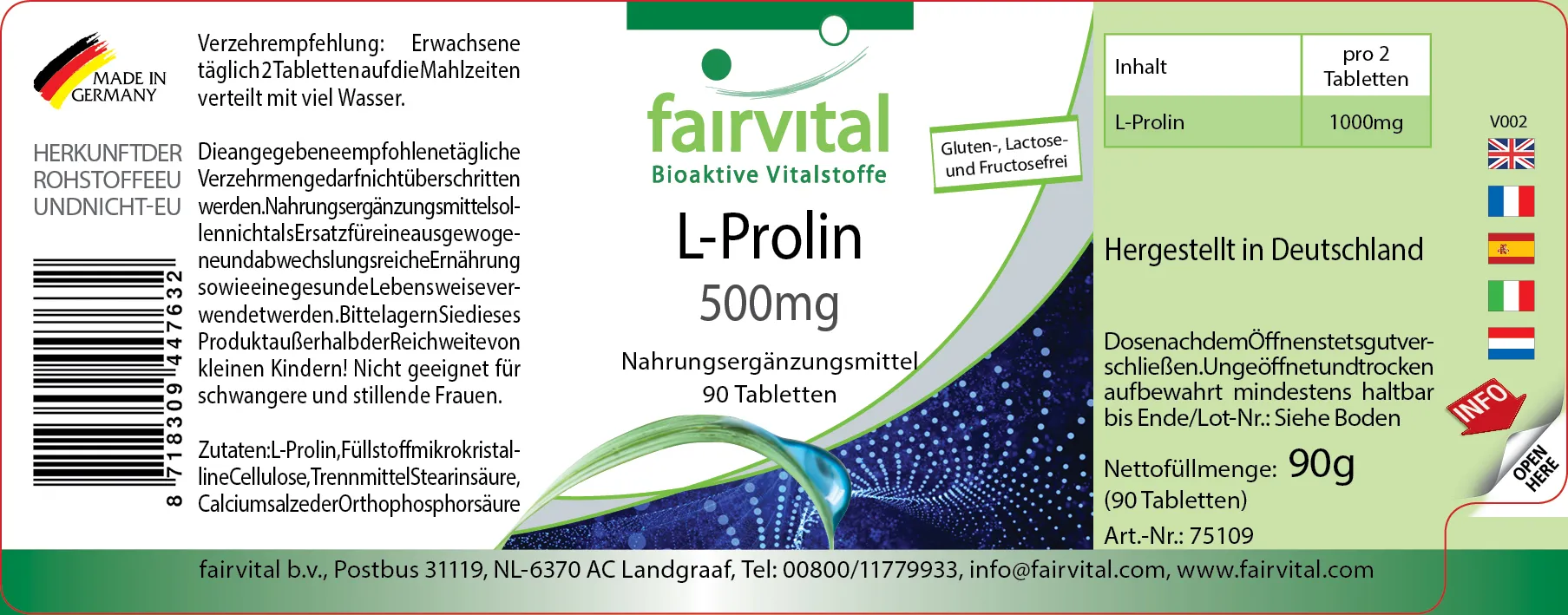 L-Prolin 500mg