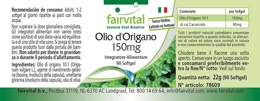 Oregano Oil 150mg - 90 Softgels