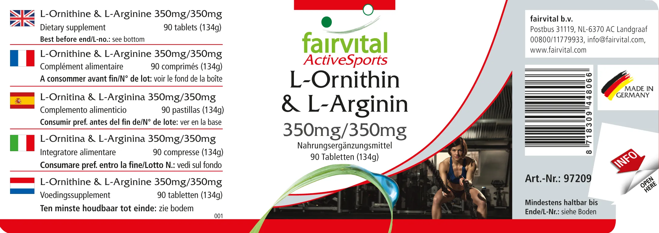 L-ornitina & L-arginina 350mg - 90 compresse