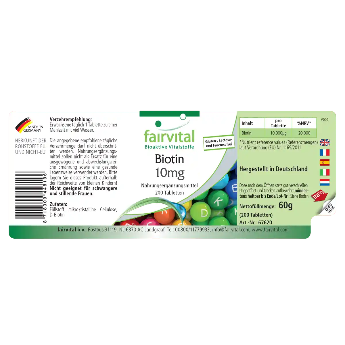 Biotina 10mg - 200 compresse