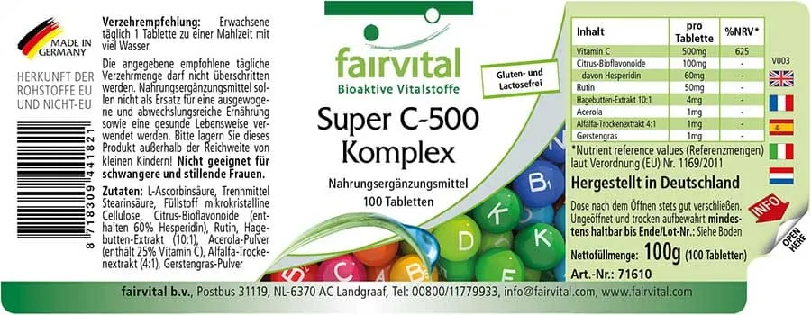 Super C-500 Complex - 100 Tablets