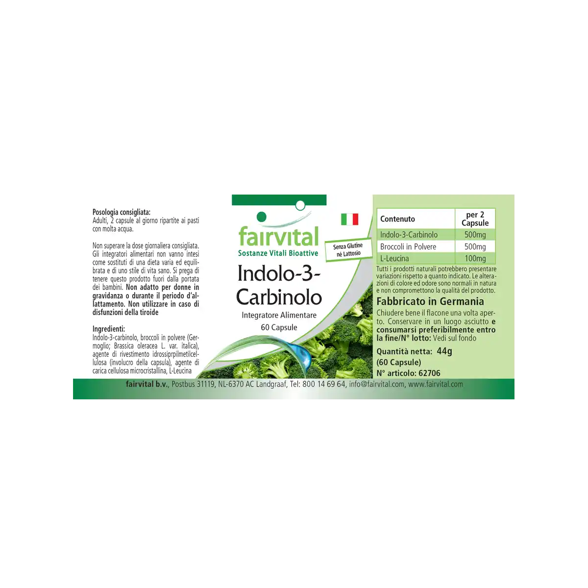 Indole-3-carbinol plus brocoli - 60 gélules