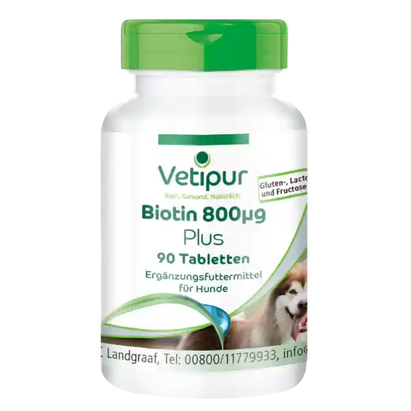 Biotine 800µg - 90 comprimés pour chiens | Vetipur