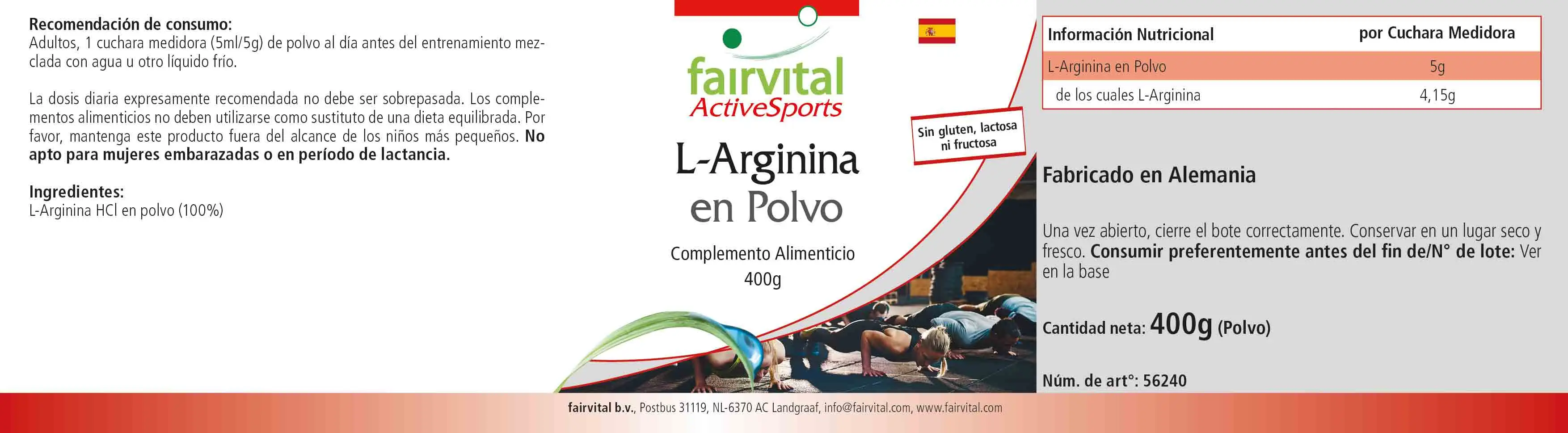 L-Arginine en poudre 400g