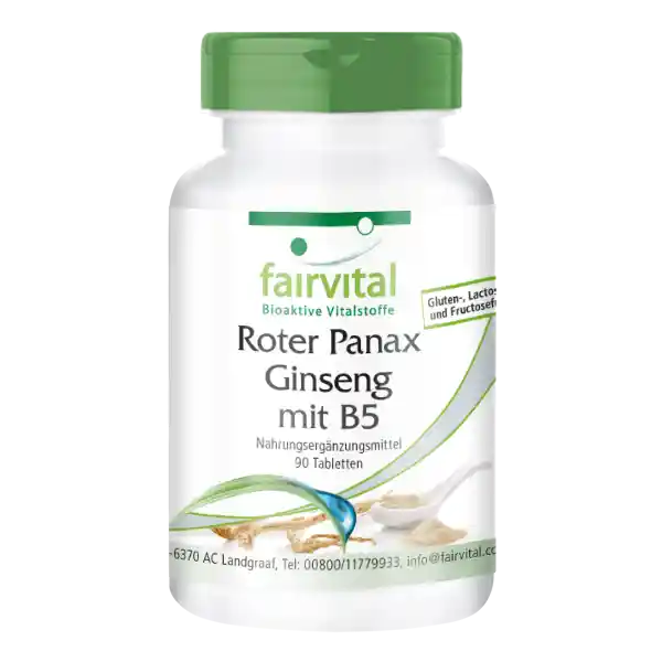 Panax Ginseng Rouge avec B5 - 90 comprimés