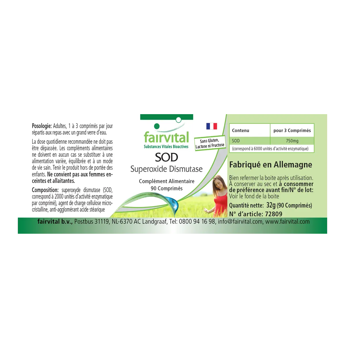 SOD Superoxide Dismutase - 90 Tablets