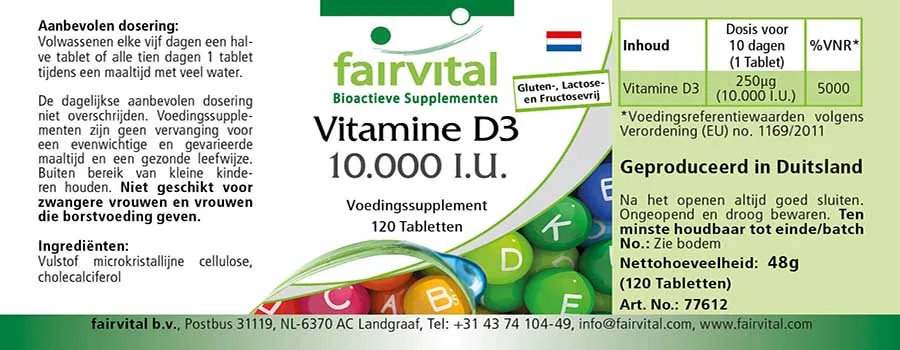 Vitamina D3 10.000 U.I. – 120 comprimidos