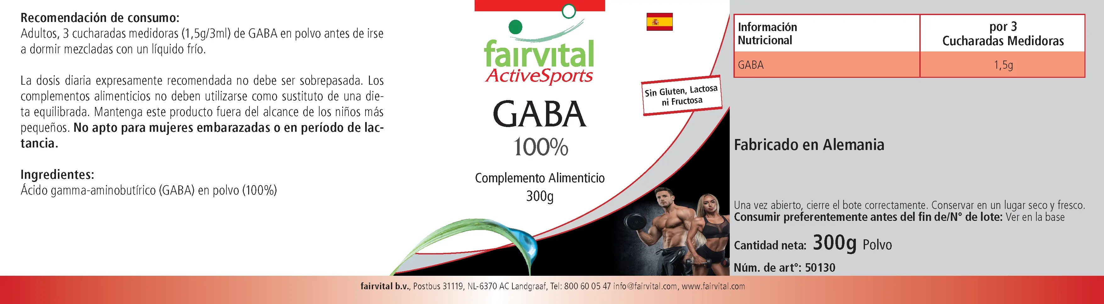 GABA 100% - 300g en polvo