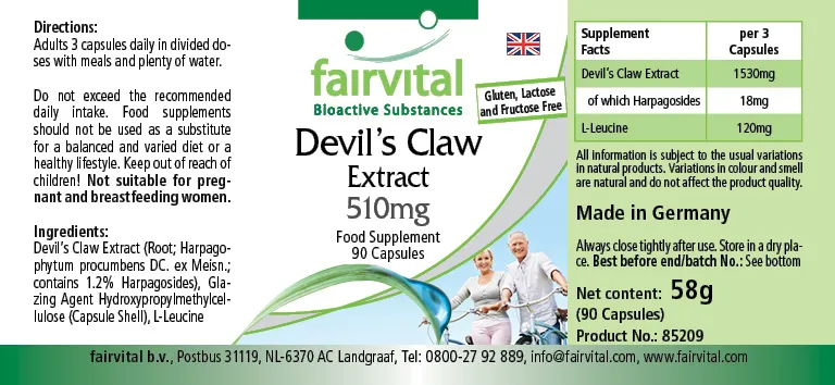 Devil's Claw Extract 510mg - 90 Capsules