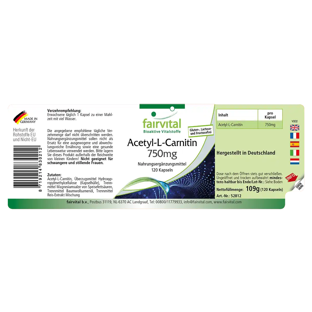 Acetyl-L-Carnitin 750mg