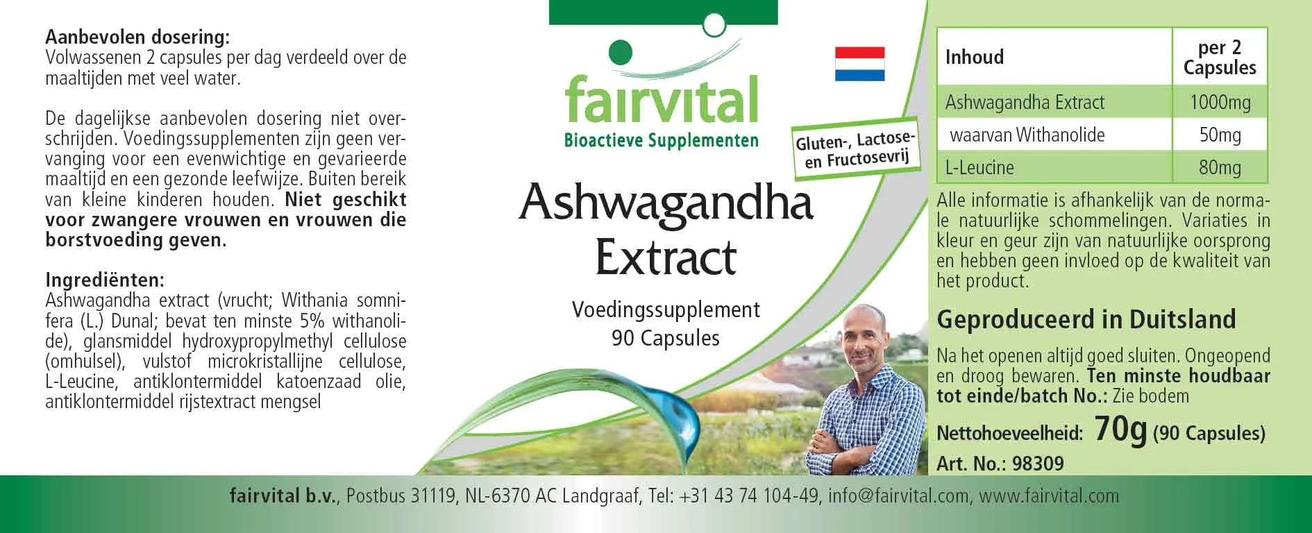 Ashwagandha Extrakt 500mg - 90 Kapseln