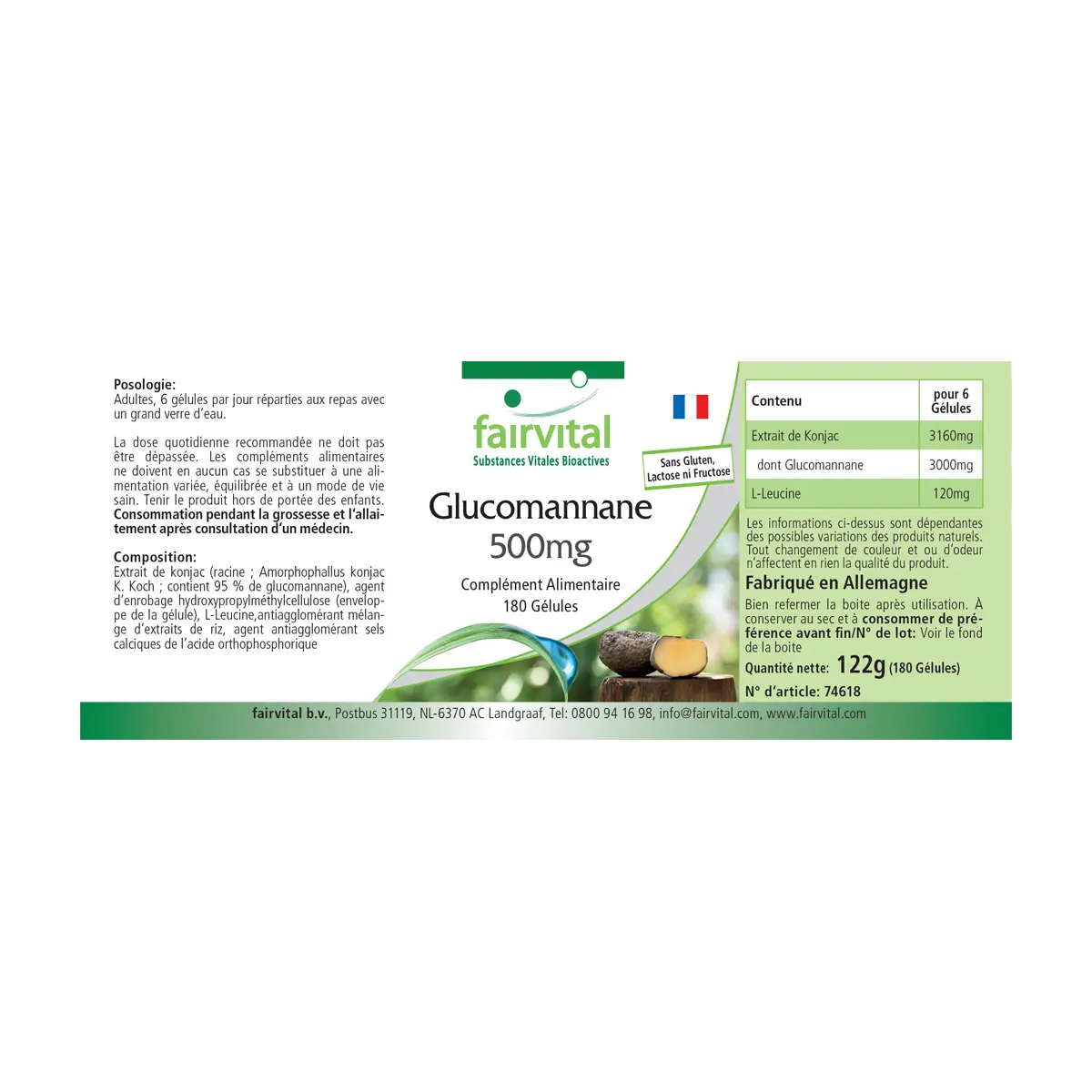 Glucomannano 500mg – 180 capsule