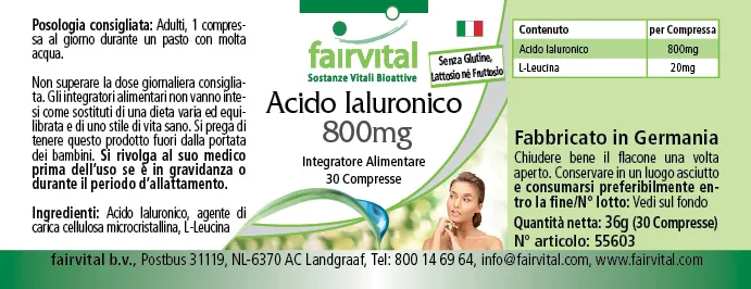 Hyaluronic acid 800mg