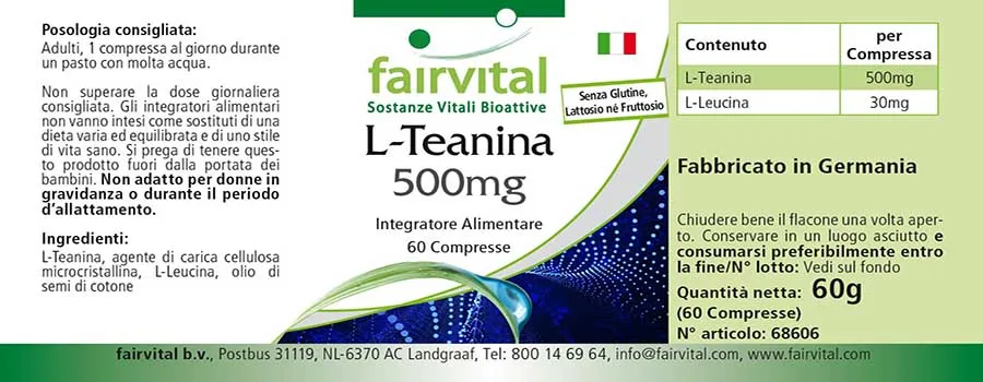 L-Theanine 500mg - 60 Tablets