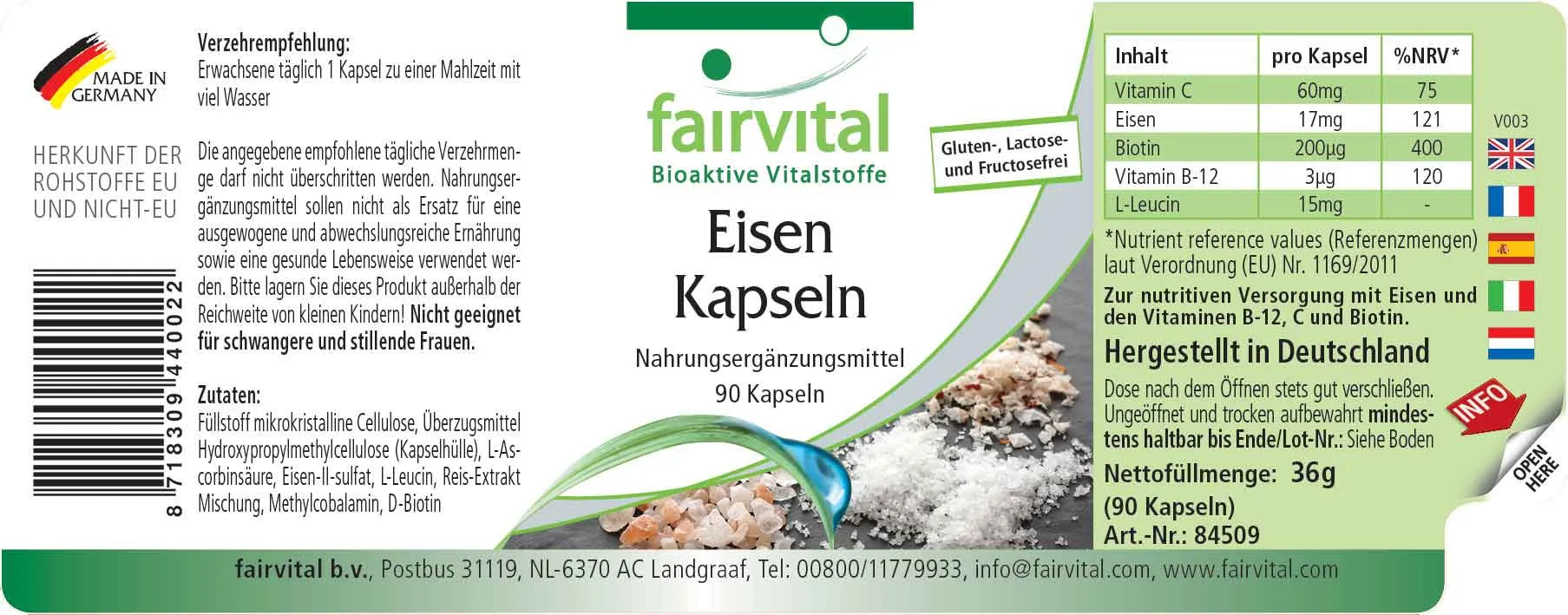 Eisen-Kapseln mit Vitaminen