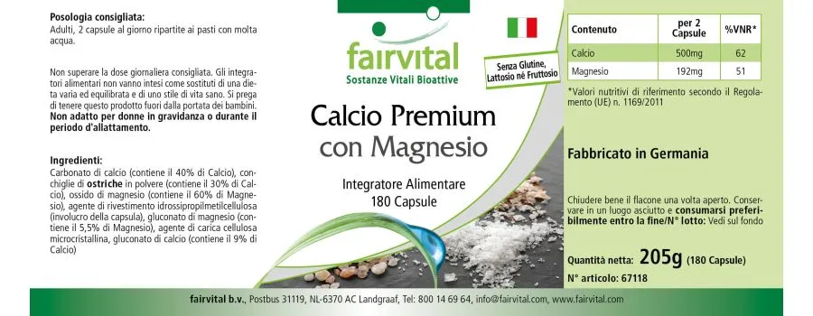 Calcio premium con Magnesio - 180 Cápsulas